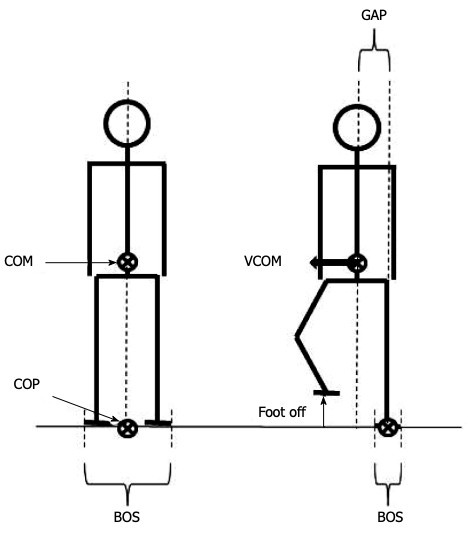 Zmiany płaszczyzny podparcia podczas oderwania nogi